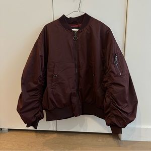 Zara Burgundy Bomber Jacket